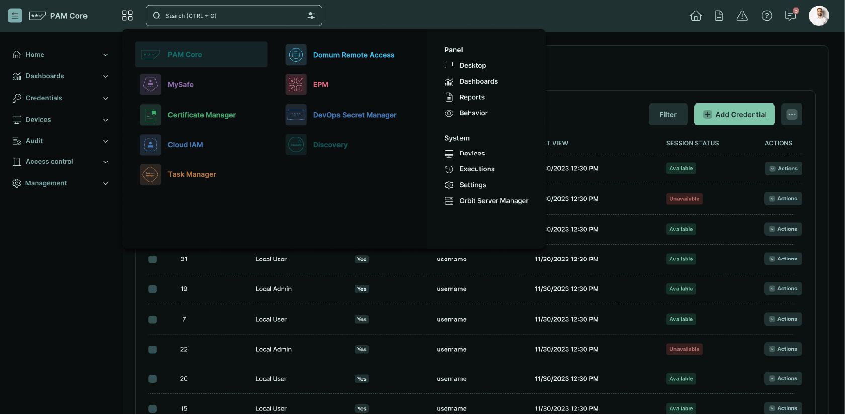 Preview do dashboard
